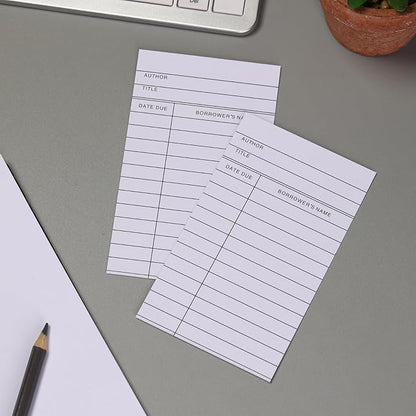 Library Cards, Checkout Catalog Book Card,Library Checkout Index Cards, Due Date NoteCards for Record Keeping (3x5 in,300 Count)