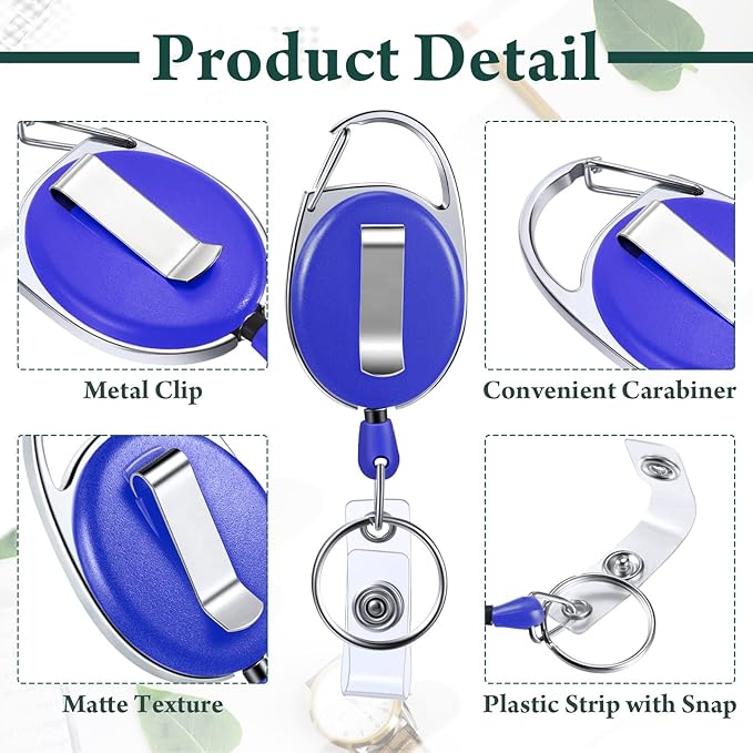 Honoson Heavy Duty Retractable Badge Reels Batch ID Badge Holder Retractable Clip Bulk Card Key Holder with Ring for Office Worker Employee, Doctor Nurse Gifts(Bright Color,50 Pcs)