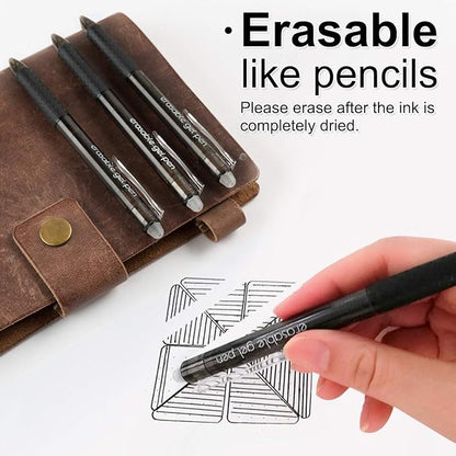 Vanstek 18 Black Retractable Erasable Gel Pens Clicker, Fine Point(0.7), Make Mistakes Disappear, Premium Comfort Grip, Black Ink for Planners, Note Taking and Crossword Puzzles