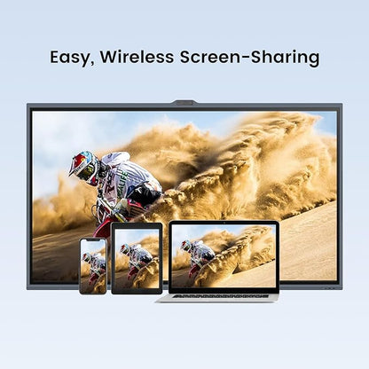 Enther 65″ Smart Board V6530 Kit, Interactive Display Whiteboard, 4K UHD Touch Screen Vibe Board, All-in-One Digital Smartboard for Classroom Home Office Studio(Board&Shelf)