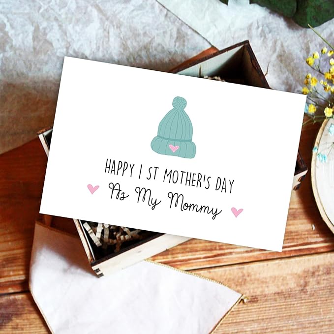 Funny 1st Mothers Day Card for Daughter Wife, Cute First Mothers Card from Baby Toddler, New Mom Card, Happy 1st Mothers Day Card As Mummy Card