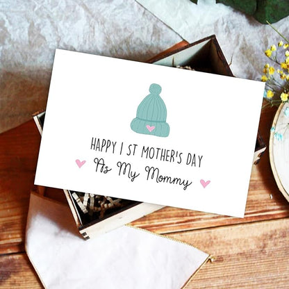 Funny 1st Mothers Day Card for Daughter Wife, Cute First Mothers Card from Baby Toddler, New Mom Card, Happy 1st Mothers Day Card As Mummy Card