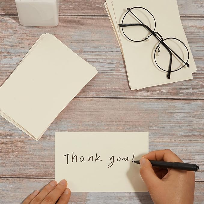 100 Pack Thick Paper Cardstock Blank Heavy Cards Stock for Invitations, Greeting Cards Making, Postcards, Photos, 250GSM Thick Paper (Cream, 4x6 inches)