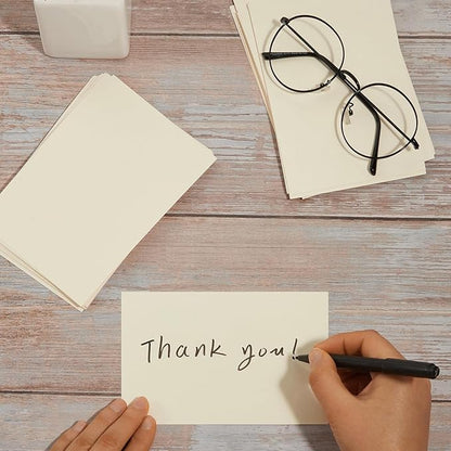 100 Pack Thick Paper Cardstock Blank Heavy Cards Stock for Invitations, Greeting Cards Making, Postcards, Photos, 250GSM Thick Paper (Cream, 4x6 inches)