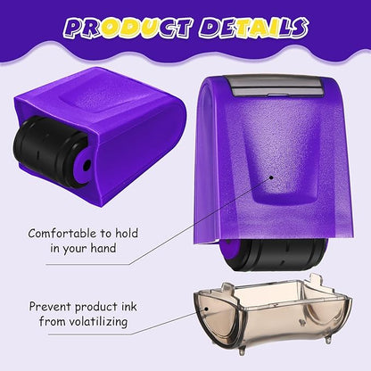 Sherr 2 Handwriting Line Stamp Roller Dashed Handwriting Lines Practice Roller Stamp for Kids, Teachers Kindergarten Education Classroom Back to School Need(2.72 x 2.44 x 1.54 Inch,Purple)