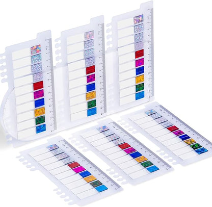 Golcellia 1200 Pieces Sticky Tabs Laser Gem Page Markers, Sticky Note Tabs Colored Writable and Repositionable Index Tabs, Tabs for Annotating Books