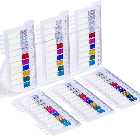 Golcellia 1200 Pieces Sticky Tabs Laser Gem Page Markers, Sticky Note Tabs Colored Writable and Repositionable Index Tabs, Tabs for Annotating Books