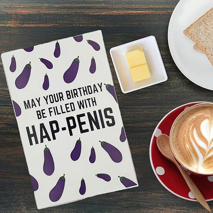 Funny Birthday Card for Women or Men,Birthday Gift for Sister Brother Wife Husband Friend-MAY YOUR BIRTHDAYBE FILLED WITH HAP-PENIS