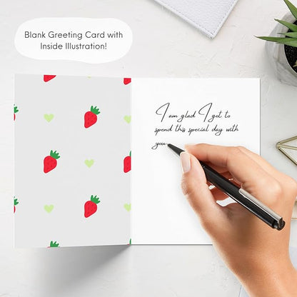 ALY LOU Cute Thank You Card, Thank U Greeting Note Card for Business, Teacher, Wedding, Birthday, Baby Shower, Blank Inside (Thank you Berry Beary Much)