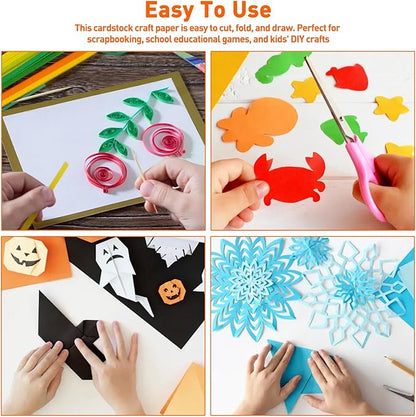 8.5" X 11" Colored Cardstock Bulk 300 Sheets 30 Assorted Colors Construction Paper Card Stock Printer Paper for DIY Crafts, Cricut Card Making, Party Decor, Kids School Supplies, 180 GSM