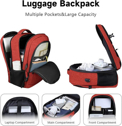Lapsouno Business Laptop Backpack, Travel Laptop Backpack, Carry on Backpack, Anti Theft Sturdy 15.6 Inch TSA Friendly with USB Port, Water Resistant College School Bag Gifts for Men Women,Wine Red