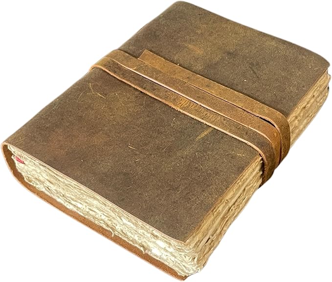 URBAN LEATHER Rustic Vintage Medieval Journal Old Deckle Edge Pages for Men Women to Write in, Gift for Artist Drawing Sketchbook Travel Writing Notebook for Him & Her, Thick Blank Unlined Page