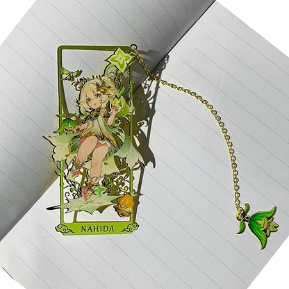 Nahida Bookmark with Chain Original Genshin Impact Metal Bookmark - Collect All Your Favorite Characters!