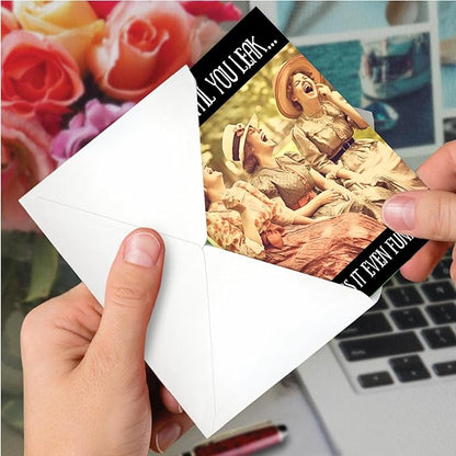 NobleWorks Humorous Birthday Greeting Card with 5 x 7 Inch Envelope (1 Card) Bday Laugh Until You Leak C10065BDG
