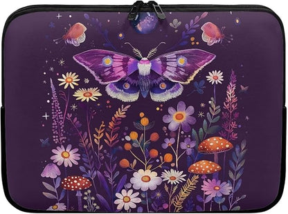 Butterfly Flower Laptop Protective Sleeve for Women Teen Girls 13 inch Laptop Covers with Large Capacity Lap Top Case Lightweight Computer Sleeve Bag Suitable Gifts for Holidays