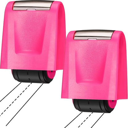Sherr 2 Handwriting Line Stamp Roller Dashed Handwriting Lines Practice Roller Stamp for Kids, Teachers Kindergarten Education Classroom Back to School Need(2.72 x 2.44 x 1.54 Inch,Pink)