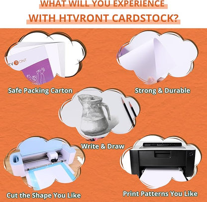 HTVRONT White Cardstock Paper Bundle - 100 Sheets Cardstock 8.5 x 11 Inch, 230 GSM Thick Cards for Cricut Machine, White Printer Paper for Scrapbooking, Crafts, Home Decoration (White/100 Sheets)