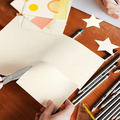 100 Sheets Cream Cardstock 8.5 x 11 Off White Card Stock,Goefun 65lb Ivory Paper Printer Paper for Cards Making, Office Printing, Wedding