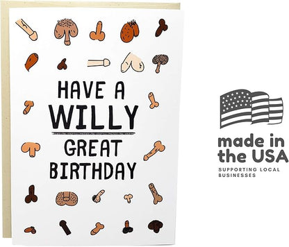Sleazy Greetings Funny Birthday Card For Women or Men | Dirty Penis Adult Rude Offensive Friend Bday Card with Envelope | Willy Great Birthday