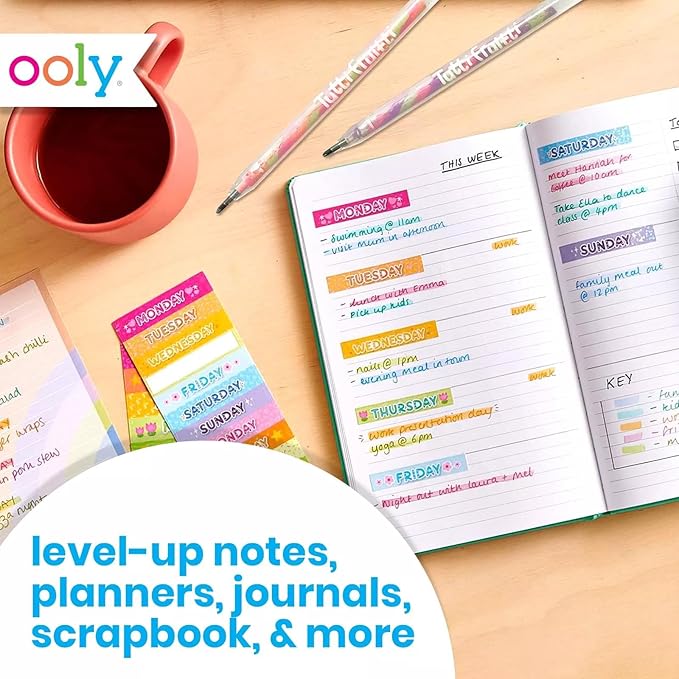 Ooly Scented Tutti Fruitti Color Changing Gel Pens Set of 6-1.00mm NIB, Easter Activities for Kids, Color Changing as you Write, Pens for Kids, Adults, Art and Stationery Supplies