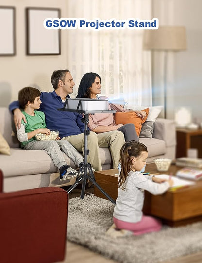 Projector Stand Tripod, Adjustable Height 26 to 56 Inch Laptop Tripod, Laptop Stand with Mouse Tray, Foldable Tripod for Projector with Carry Bag, Portable Podium Stand for Office, Home, Stage, DJ