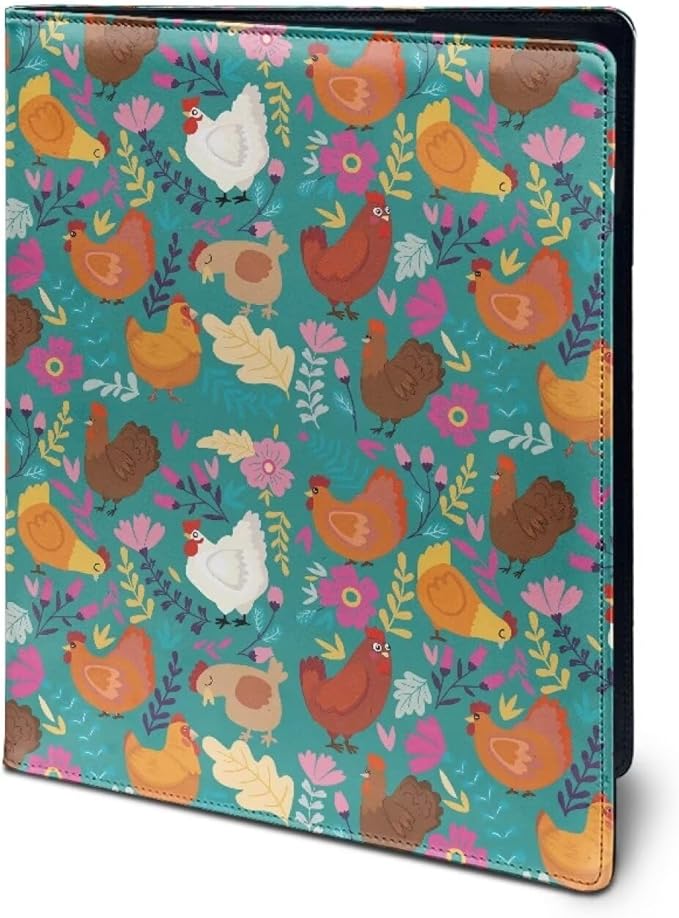 Cozeyat Padfolio Clipboard Folder Portfolio Funny Rooster Print PU Leather Clipboard with Cover for Legal Pad Holder Letter Size Writing Pad for Business School Office Conference Notepad Clip Boards