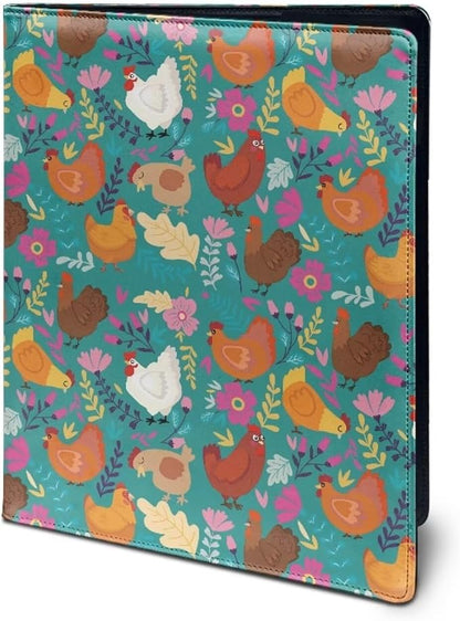 Cozeyat Padfolio Clipboard Folder Portfolio Funny Rooster Print PU Leather Clipboard with Cover for Legal Pad Holder Letter Size Writing Pad for Business School Office Conference Notepad Clip Boards