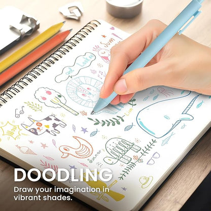 Colored Gel Pens, 12 Colors 0.5mm Fine Point Smooth Writing Pens, Quick Dry Colorful Gel Ink Pens for Journaling and Note Taking, Cute Aesthetic Pens for Office School & Home Supplies