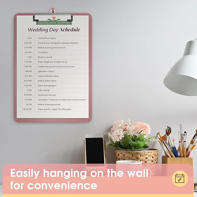 Plastic Clipboards 6 Pack, A4 Red Clip Board 8.5x11 for Classroom, Students, Kid, Woman, Size 9" x 12.5" with Low Profile Clip, Office & School Supply