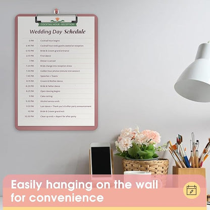 Plastic Clipboards 6 Pack, A4 Red Clip Board 8.5x11 for Classroom, Students, Kid, Woman, Size 9" x 12.5" with Low Profile Clip, Office & School Supply