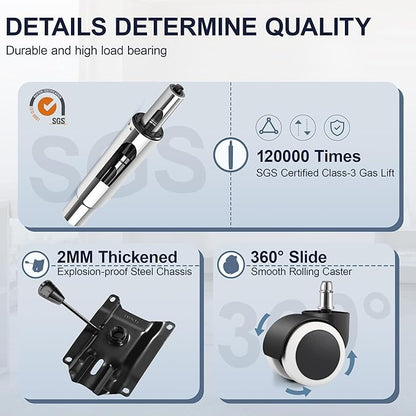 Drafting Chair with Backrest – Adjustable Foot Rest Rolling Stool with Wheels, PU Leather Swivel Stool for Office Spa Studio Lab Counter Salon Home Work Bar Kitchen Shop(White)