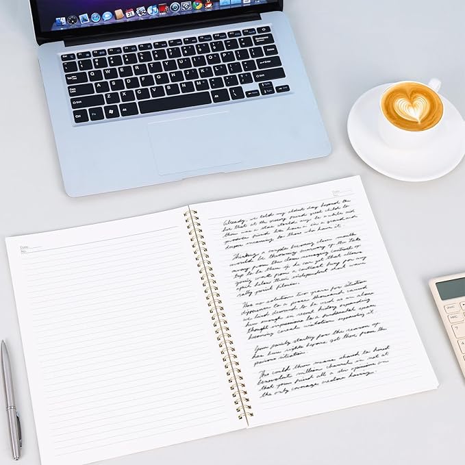 LABUK 3 Pack Spiral Notebook College Ruled Notebook 120 Pages A4 Aesthetic Journaling Notebooks for Work School Office Home, 8.5 x 11 Inches Notebooks for Valentine Gifts