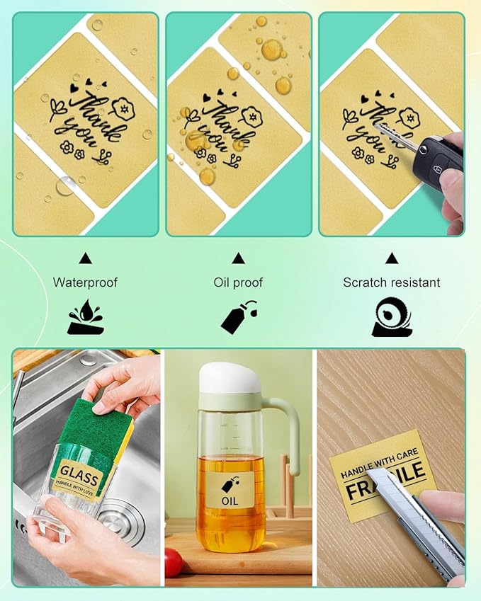 Square Thermal Label Compatible with M100/M110/M120/M260/M220/M150, 1.57'' x 1.18'' (40 x 30 mm), Sticker Thermal Label for Logo/Gift Labels/Thank You Label/Small Business/,230 Labels/Roll