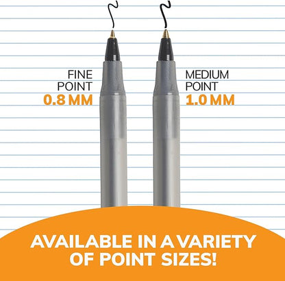 BIC Round Stic Grip Xtra-Comfort Fine Ball Point Pen; Blue; 12 Pack