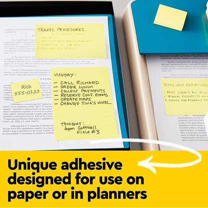 Post-it Notes, 3 in x 3 in, 18 Sticky Notes Pads, 100 Sheets per Pad, The Iconic Canary Yellow Note, School Supplies and Oﬃce Products