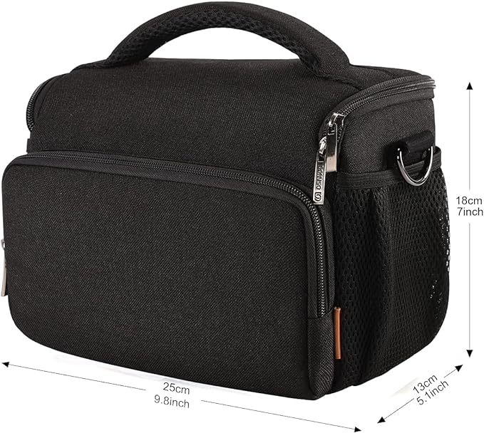 DOMISO Camera Bag Case Waterproof Anti-shock Shoulder Bag, Black