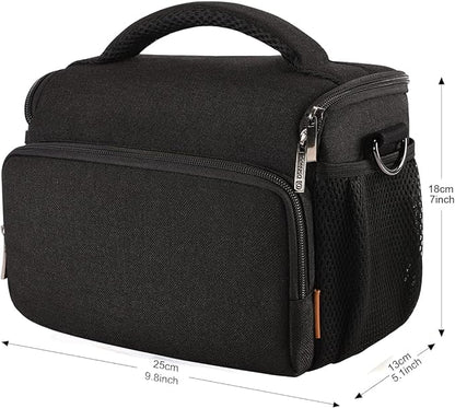 DOMISO Camera Bag Case Waterproof Anti-shock Shoulder Bag, Black