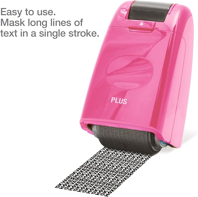 The Original Guard Your ID Identity Protection Security Prevention Stamp Wide Roller (Pink) IS-500CM