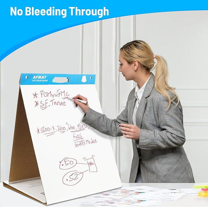 4-Pack Tabletop Sticky Easel Pad and Dry Erase Board 2 in 1, 20 x 23 inches, 20 Sheets/Pad, Portable Easel Stands for Teachers, Ideal for Training, Presentation, Meetings, Kids Doodling