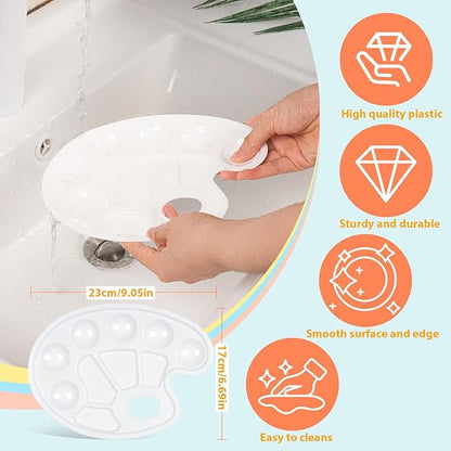 72 Pcs Painting Brush Palette Set, 60 Pcs Paint Brushes with 12 Palettes for Kids or Adults to Create Art Paint Oil Watercolor