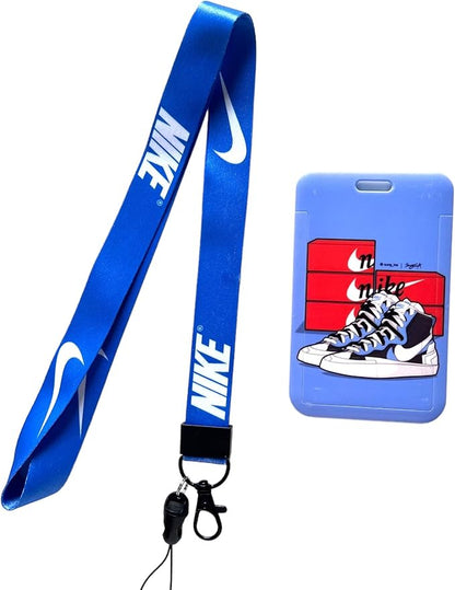 AllStyle By Patel Neck Strap Compatible Lanyard With ID Holder Suitable for Women Men Kids (Blue Lanyard + SkyBlue ID Holder)