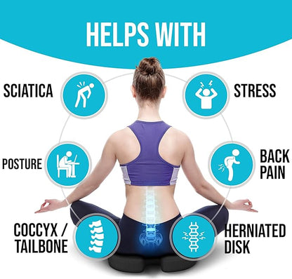 FORTEM Seat Cushion and Lumbar Support for Office Chair, Desk Chair Cushion, Memory Foam Office Chair Cushion, Non Slip Sitting and Back Pillow for Gaming, Car Seat Cushion, Chair Pad