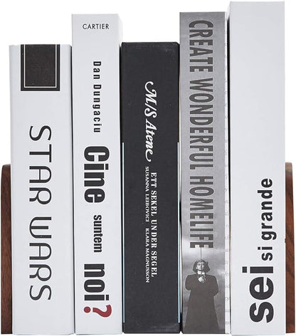 Pandapark Wood,Non-Skid Bookend for Shelves,Heavy Duty,Book Stand for CDs,1 Pair