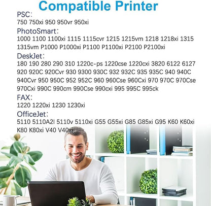 78 Remanufactured Ink Cartridge Replacement for hp 78 Ink Cartridge Tri-Color C6578D for HP Deskjet 940c 920c 970c Color Copier 180 Fax 122 Photosmart1000 PSC 750 954 Printer (1Pack,Tri-Color)