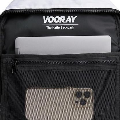 VOORAY 19L Katie Backpack – Large Travel Backpack, Gym & Sports Backpack Wild Desert, White Floral Retro Stripe