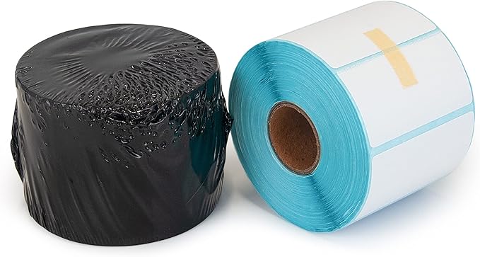 Essential 2 1/4 x 1 1/4 Inch Direct Thermal Labels, White, Permanent Adhesive, Perforations Between Labels, 1000 per of RollLabels (1 Roll)