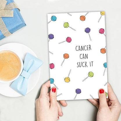 Cute Cancer Support Card, Funny Cancer Get Well Greeting Card, Cancer Fighter Encouragement Gift for Friend Her Bestie