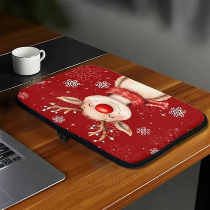 Cute Deer Laptop Sleeve for Women 15 inch Laptop Protector with Multiple Uses Computer Carrying Case Portable Tablet Bag Lap Top Case Christmas Laptop Protector