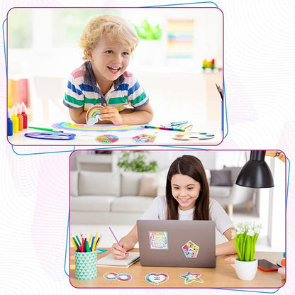 Libima 72 Pieces Anxiety Sensory Stickers Anxiety Textured Stickers Fidget Stickers Mindfulness Sticker School Counselor Supplies Adult Sensory Items Anxiety Relief, 9 Styles(Classic Color)