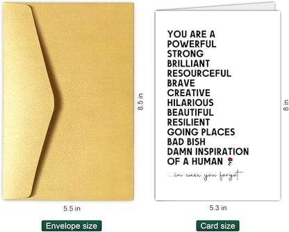 Chenive Funny Encouragement Card for Women, Affirmation Card, Motivational Card, New Job Card, Promotion Card, You Are An Inspiration of A Human In Case You Forgot JCCNB253